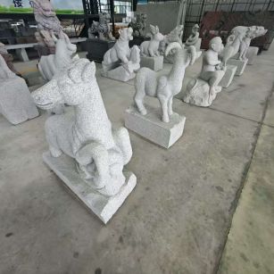 平凉芝麻白雕刻 十二生肖 异形雕刻
