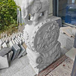 平凉芝麻白抱鼓石 庭院抱鼓石