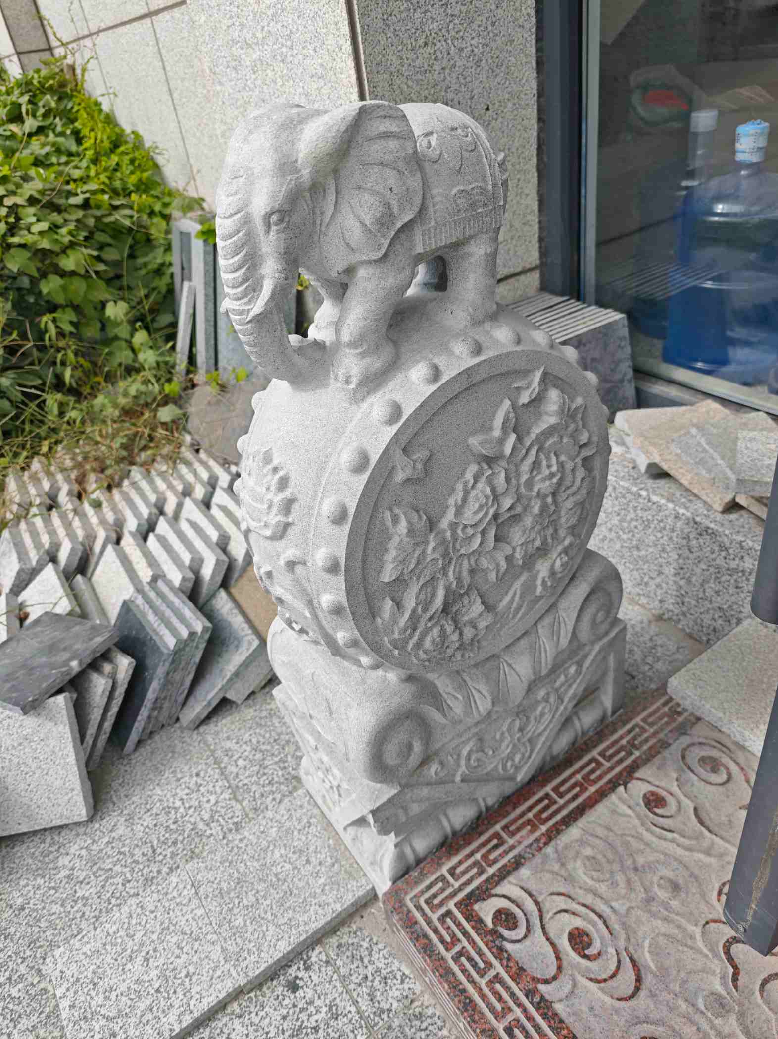 平凉芝麻白抱鼓石 庭院抱鼓石