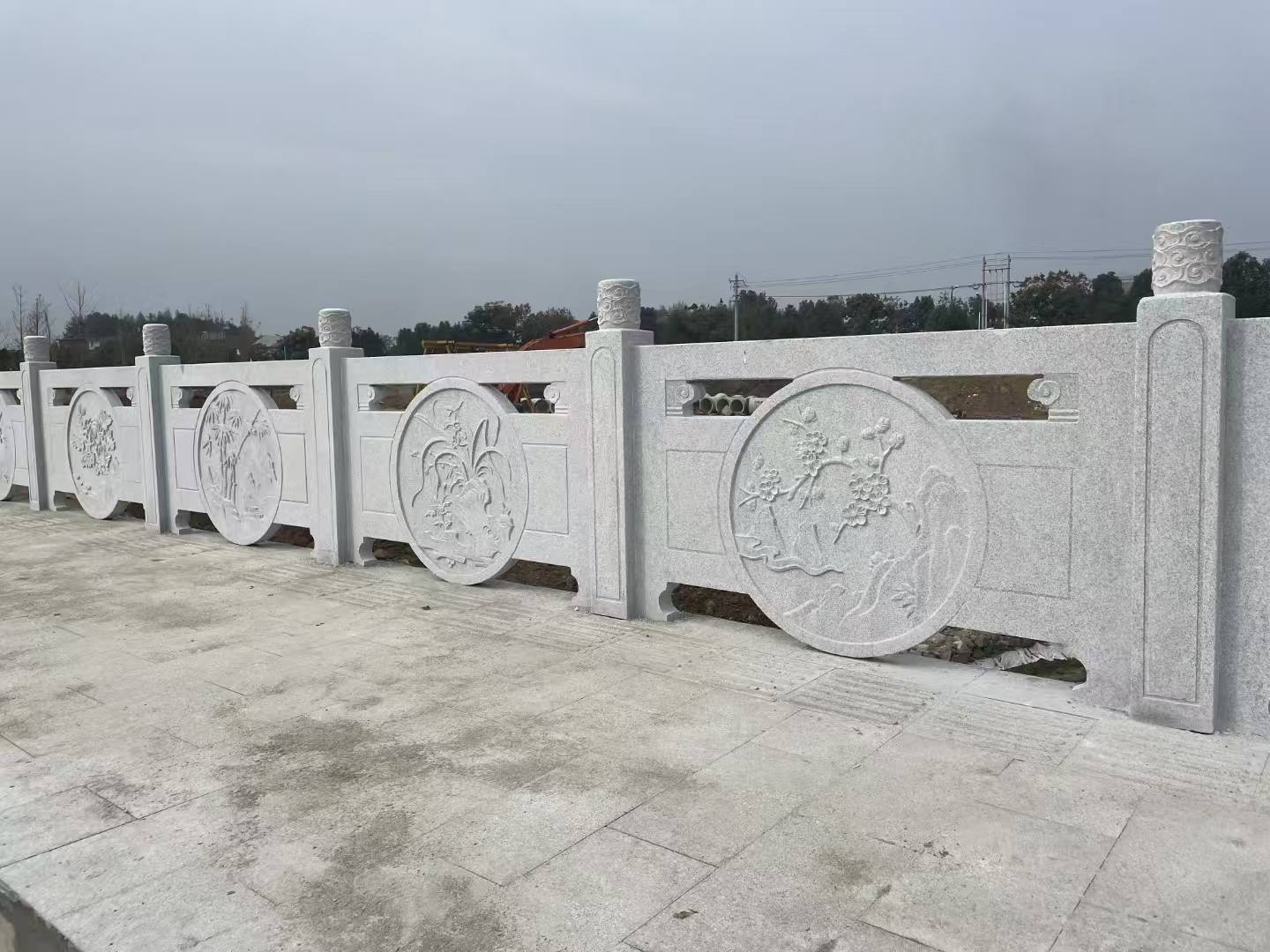 平凉芝麻白河道栏杆 石材栏杆