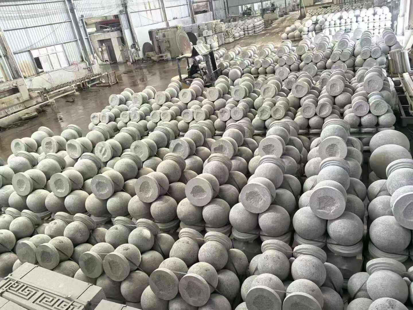 平凉芝麻白圆球 石球 挡车球